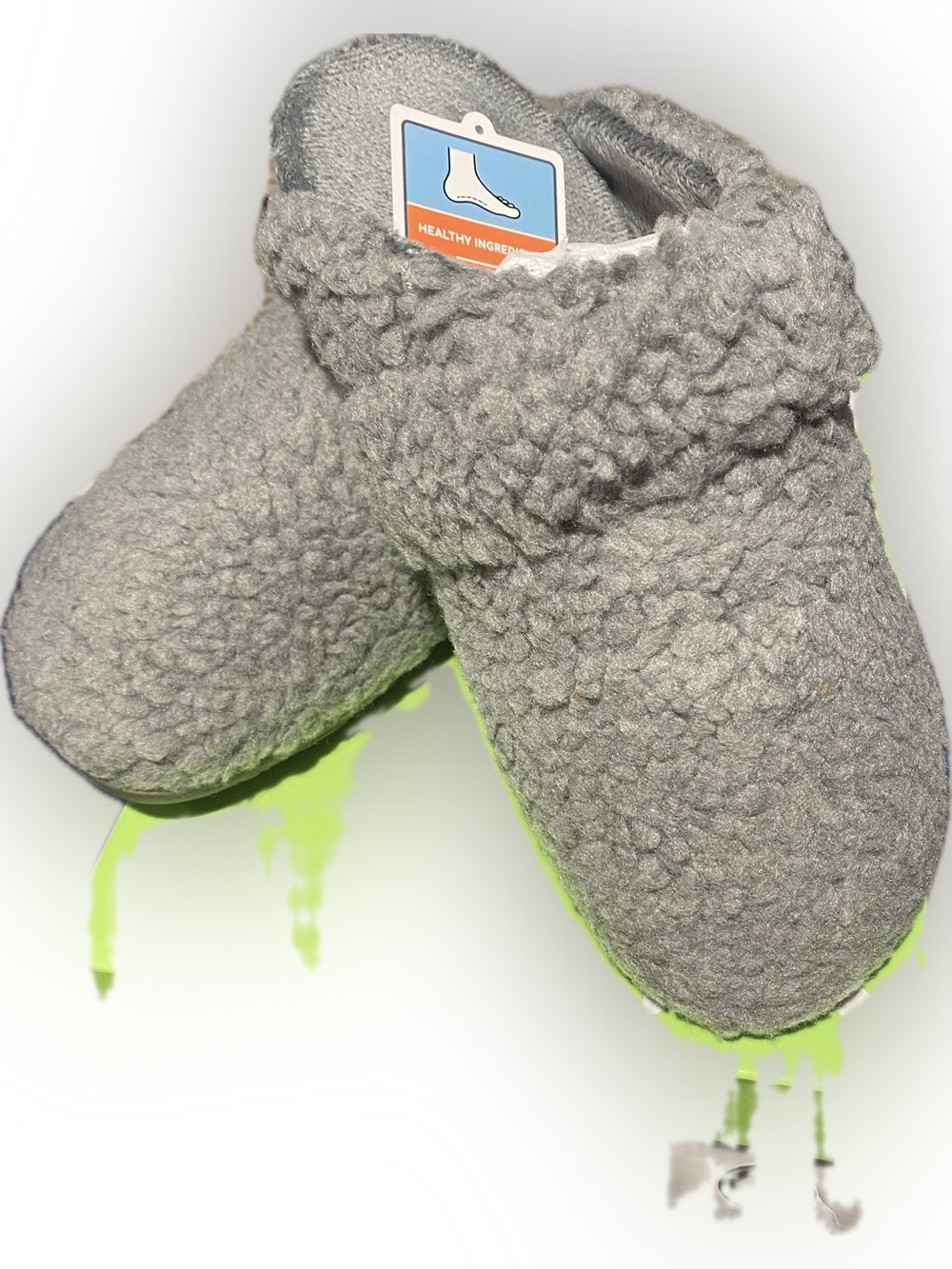 Aetrex Women's Charcoal Gray Cozy Sherpa Slip-On Slippers - Picture 2 of 11